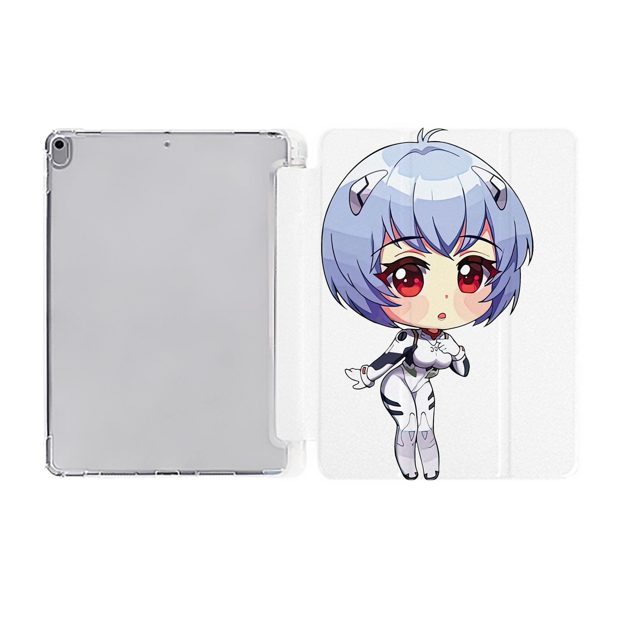 （画像用） EVA 新世紀エヴァンゲリオン IPad ケース ペン収納付き 三つ折りスタンド PUレザー×シリコン 対応機種9.5/10.5/10.9インチ
